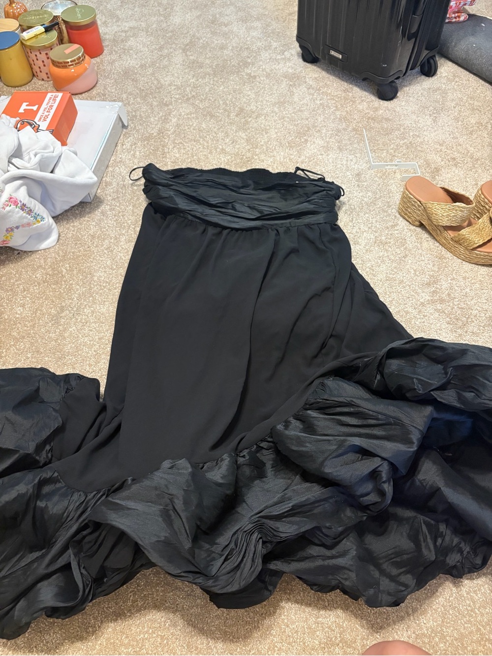 Black Bubble Maxi Dress- Women
